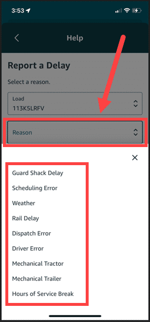 Press Reason. Select the reason from the drop down.