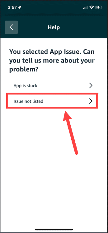 Arrow pointing to issue not listed.