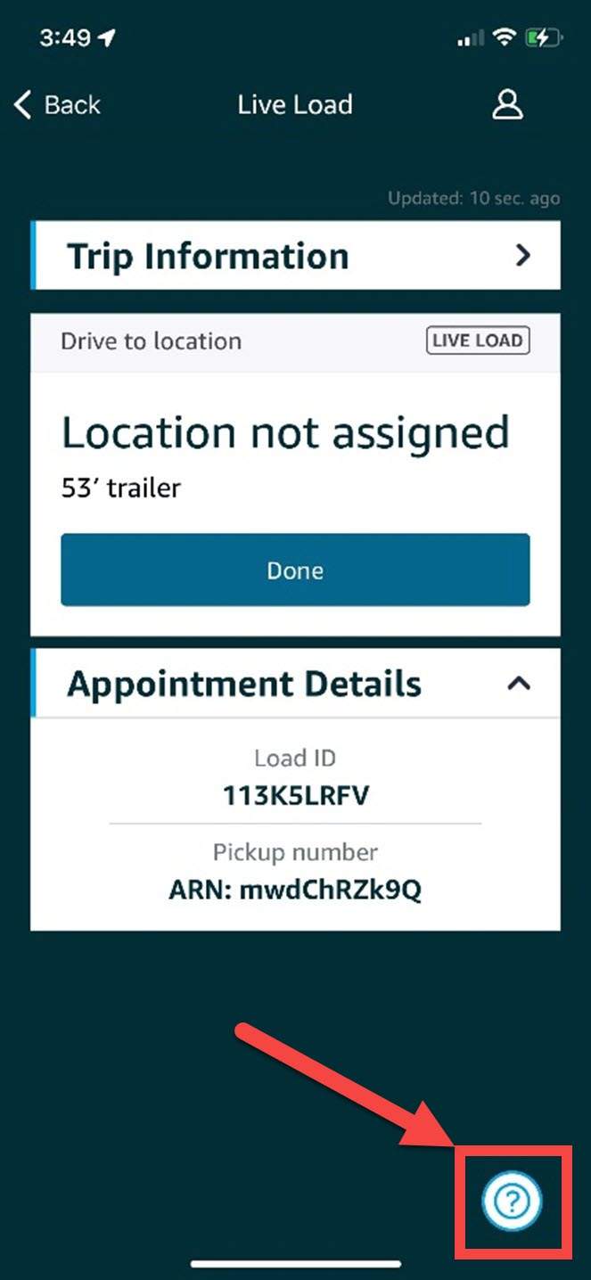 Arrow pointing to question mark.