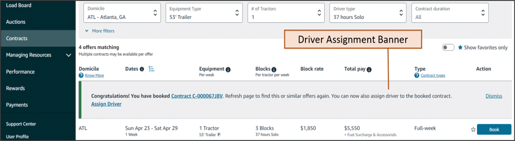 booking confirmation banner
