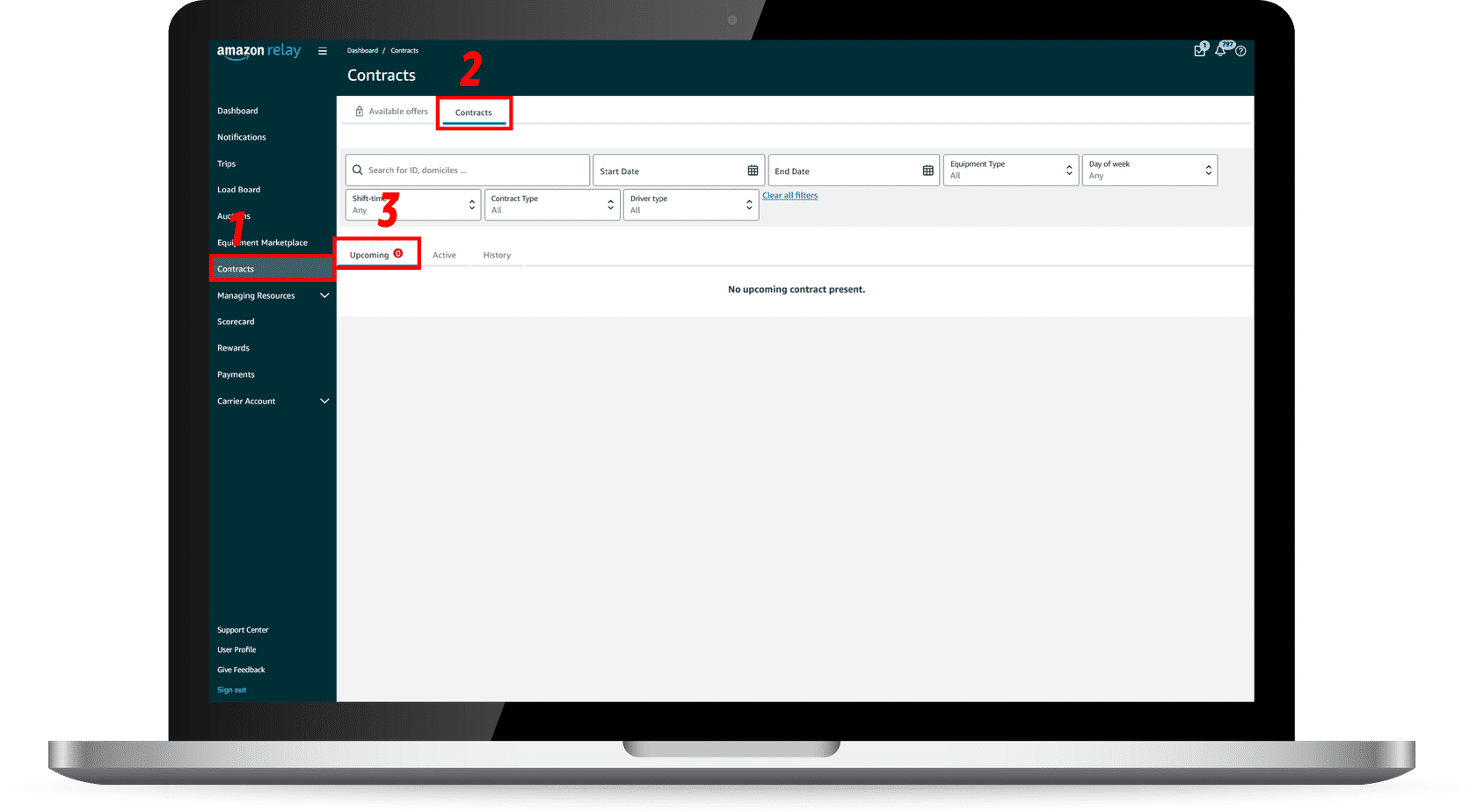Contracts landing page