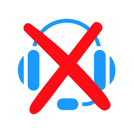 headphones under an X